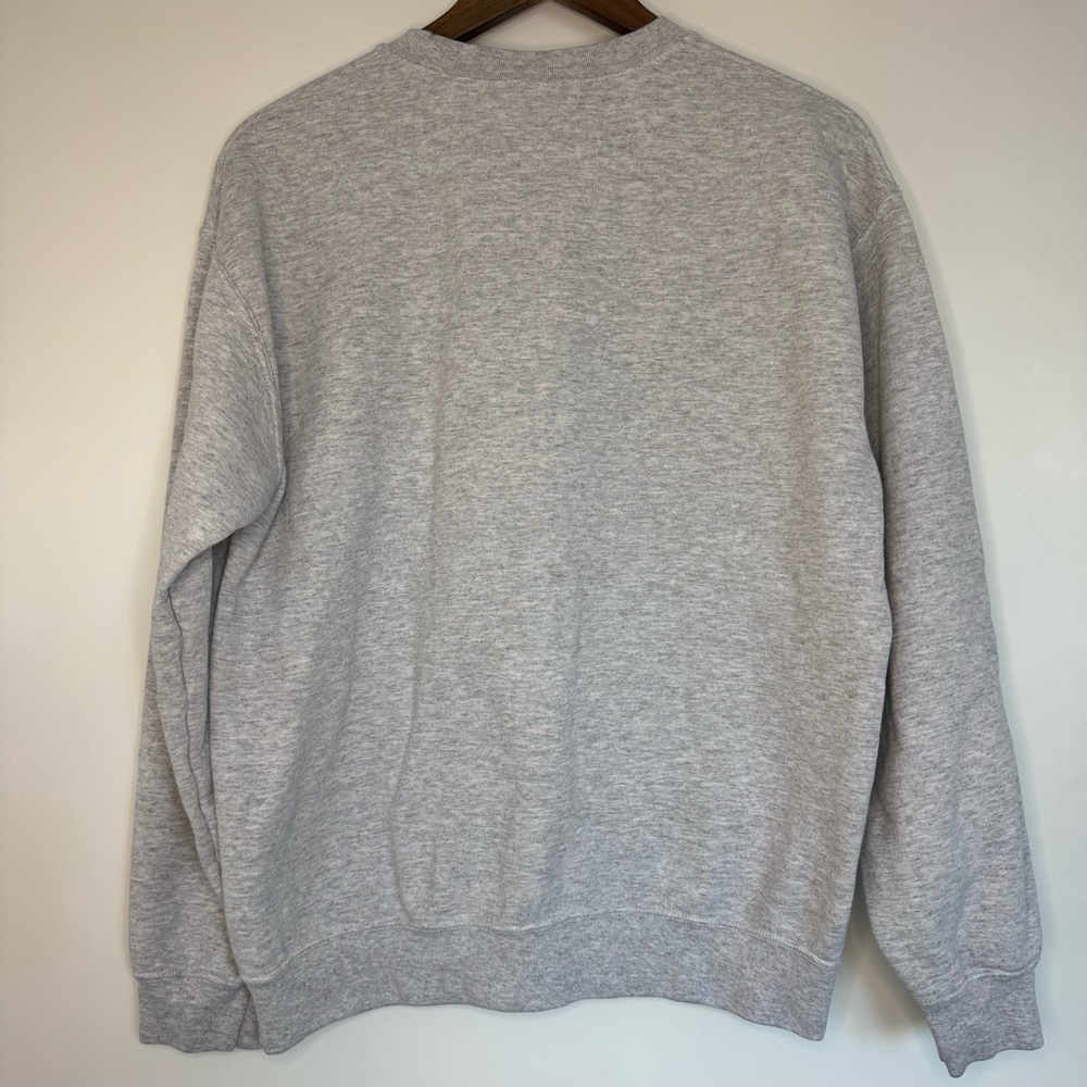 Medium Grey Gray Crewneck Cozy Pullover Sweatshirt Loungewear Comfy Chill Vibes - Picture 2 of 10